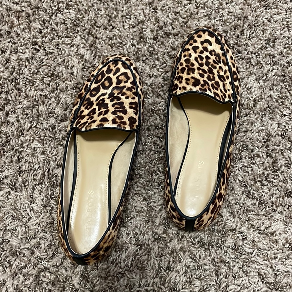 Cute leopard print loafer style shoes